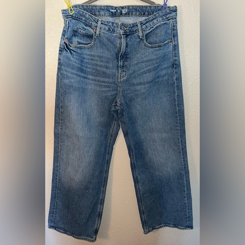 Old Navy Women's Extra High Rise Wide Leg Blue Jeans EUC